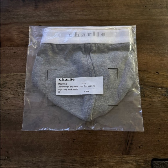 Mens Charlie by MZ, Jockstrap, Light Gray/Black/White, MSRP $56 - Picture 6 of 7